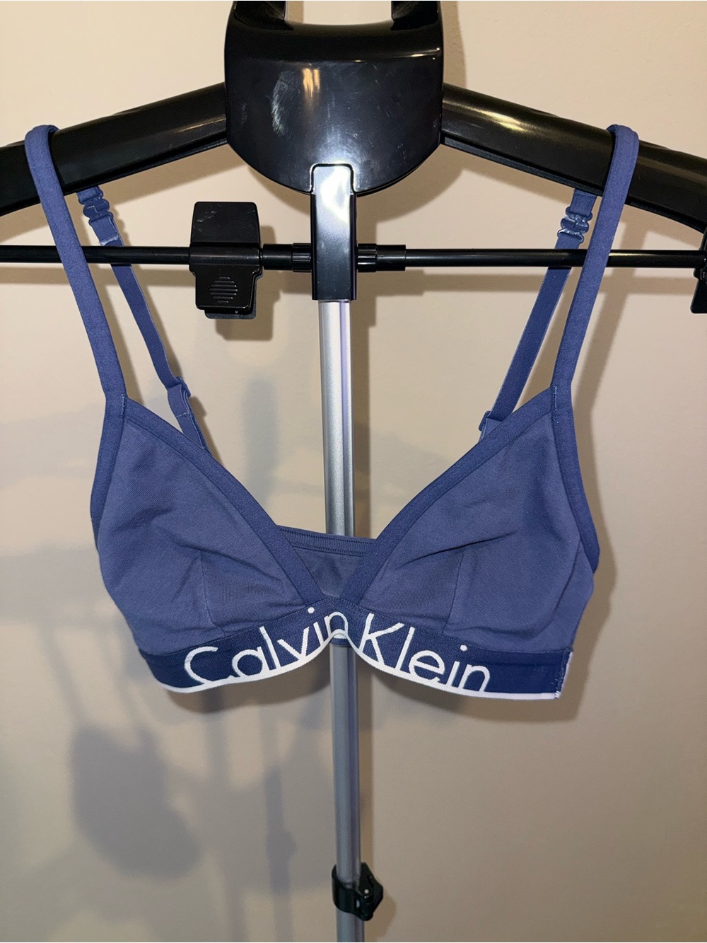 Calvin Klein Blue Wireless Bralette with Logo Band